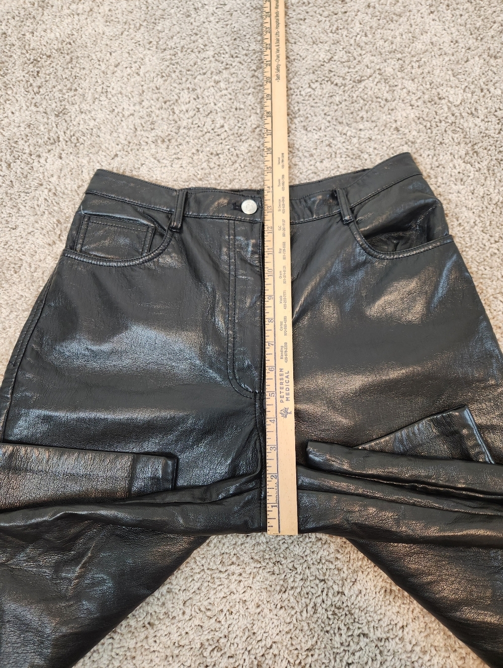 Aritzia Wilfred The Melina Faux Leather Straight Leg Pants In Black Size 14 - Picture 9 of 11